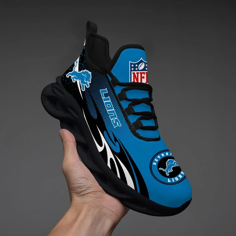 LIMITED EDITION - NEW CUSTOMIZED NFL04 DTL DETROIT LIONS UNISEX MAX SOUL SHOES