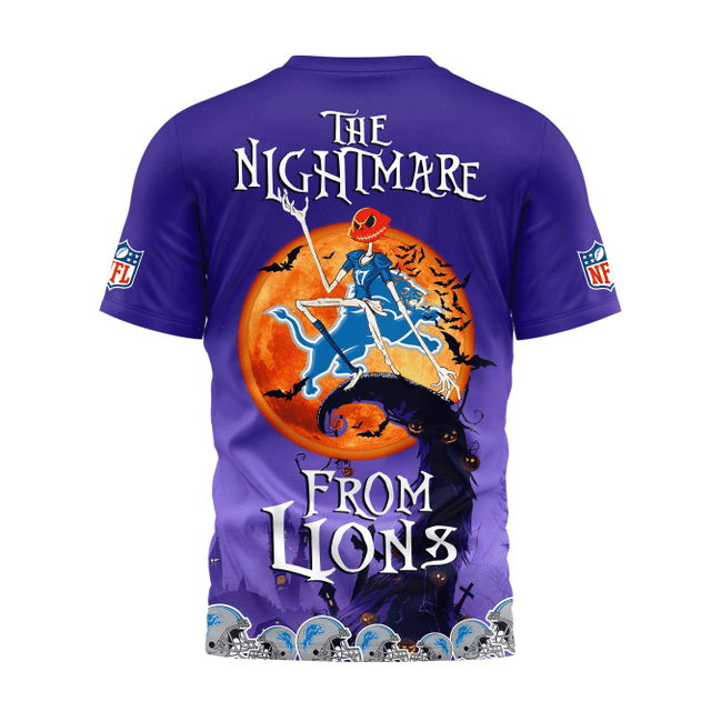 [SPECIAL OFFER] NEW CUSTOMIZED NFL04 DTL DETROIT LIONS HALLOWEEN THE NIGHTMARE APPAREL