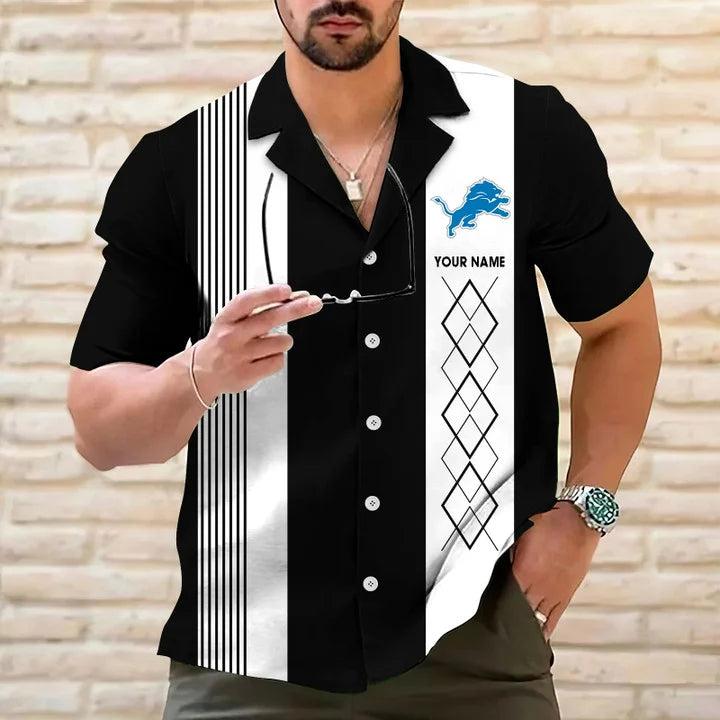 LIMITED EDITION - NEW CUSTOMIZED NFL04 DTL DETROIT LIONS HAWAIIAN SHIRT