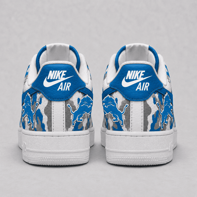 [SPECIAL OFFER] NEW CUSTOMIZED NFL04 DTL DETROIT LIONS AF1 SHOES