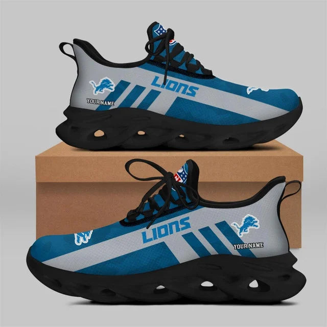LIMITED EDITION - NEW CUSTOMIZED NFL04 DTL DETROIT LIONS UNISEX MAX SOUL SHOES