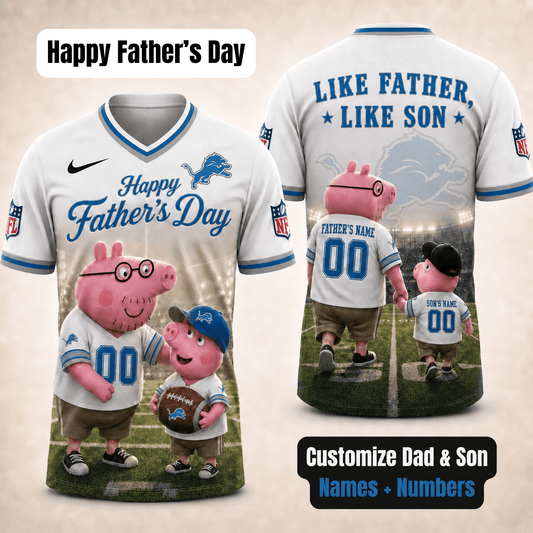 [FATHER'S DAY] NEW CUSTOMIZED NFL04 DTL DETROIT LIONS FOOTBALL JERSEY