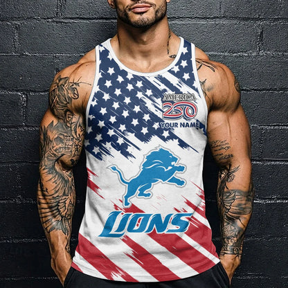 LIMITED EDITION - NEW CUSTOMIZED NFL04 DTL DETROIT LIONS UNISEX TANK TOP