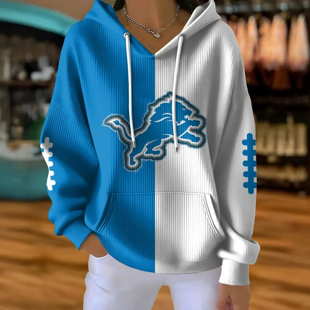 LIMITED EDITION - NEW CUSTOMIZED NFL04 DTL DETROIT LIONS RIBBED HOODIE & SWEATSHIRT