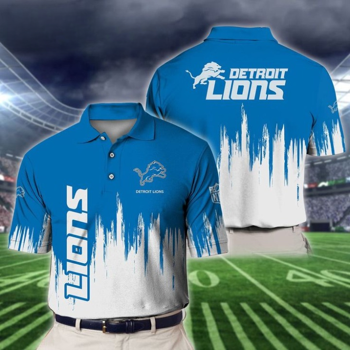 LIMITED EDITION - NEW CUSTOMIZED NFL04 DTL DETROIT LIONS POLO SHIRT