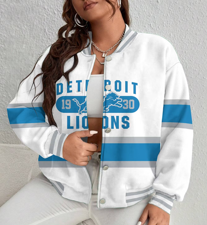 LIMITED EDITION - NEW CUSTOMIZED NFL04 DTL DETROIT LIONS SATIN VARSITY & BASEBALL JACKET