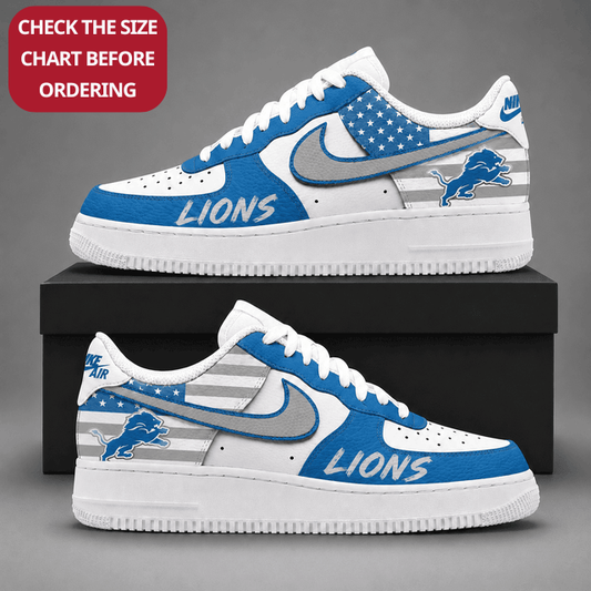 [SPECIAL OFFER] NEW CUSTOMIZED NFL04 DTL DETROIT LIONS AF1 SHOES