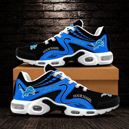 LIMITED EDITION - NEW CUSTOMIZED NFL04 DTL DETROIT LIONS AIR MAX PLUS SNEAKERS