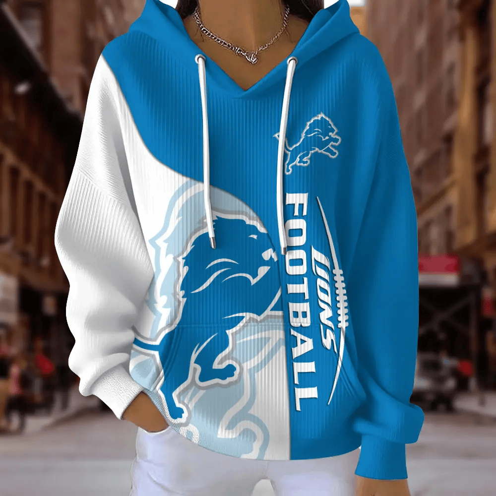 [SPECIAL OFFER] NEW CUSTOMIZED NFL04 DTL DETROIT LIONS RIBBED HOODIE & SWEATSHIRT