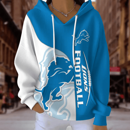 [SPECIAL OFFER] NEW CUSTOMIZED NFL04 DTL DETROIT LIONS RIBBED HOODIE & SWEATSHIRT