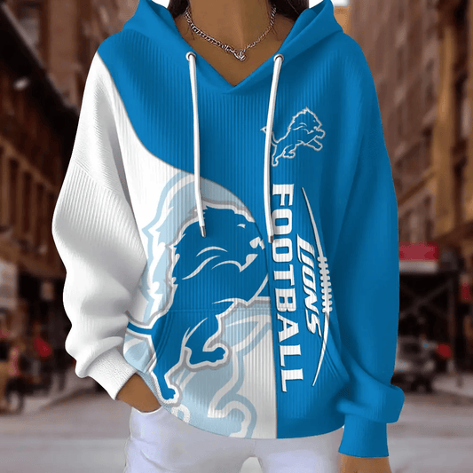 [SPECIAL OFFER] NEW CUSTOMIZED NFL04 DTL DETROIT LIONS RIBBED HOODIE & SWEATSHIRT