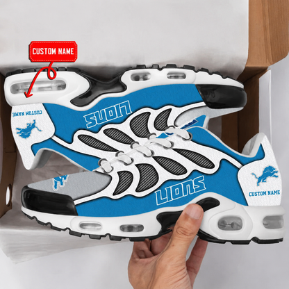 LIMITED EDITION - NEW CUSTOMIZED NFL04 DTL DETROIT LIONS AIR MAX PLUS SNEAKERS