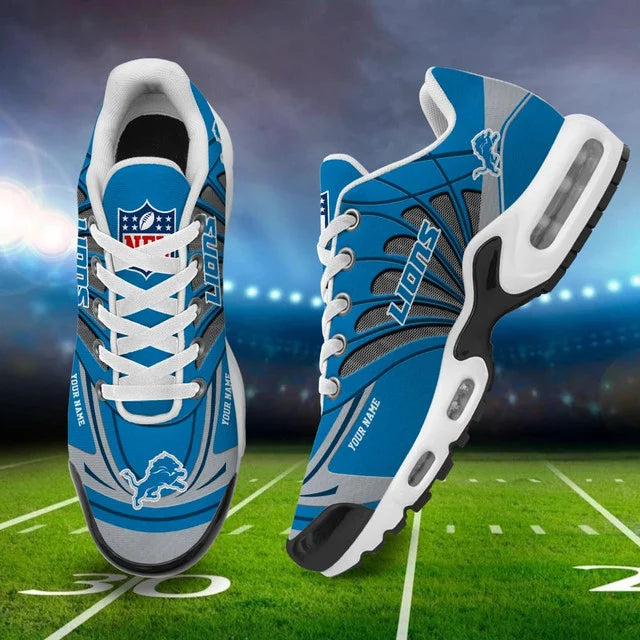 LIMITED EDITION - NEW CUSTOMIZED NFL04 DTL DETROIT LIONS AIR MAX PLUS SNEAKERS