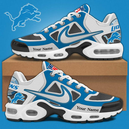 LIMITED EDITION - NEW CUSTOMIZED NFL04 DTL DETROIT LIONS UNISEX AIR MAX PLUS SNEAKERS