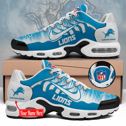 LIMITED EDITION - NEW CUSTOMIZED NFL04 DTL DETROIT LIONS UNISEX AIR MAX PLUS SNEAKERS