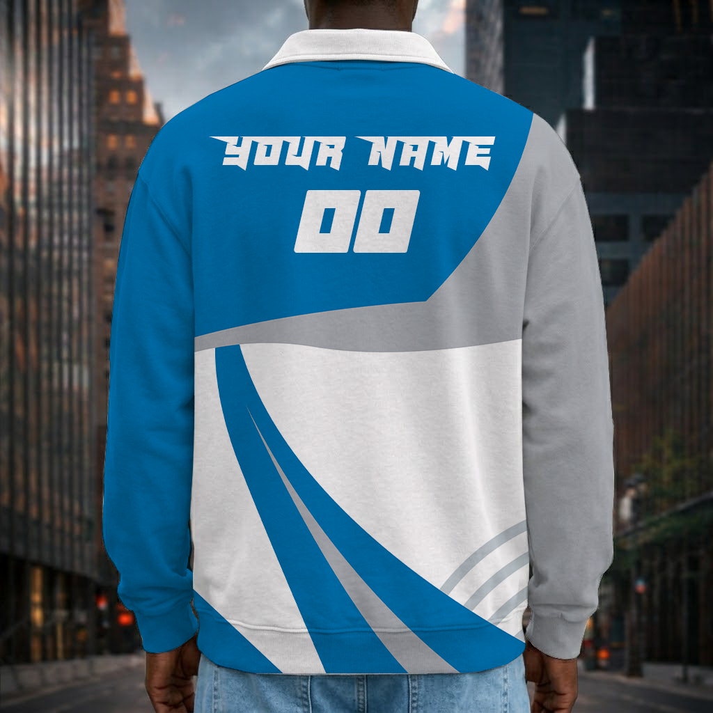 [SPECIAL OFFER] NEW CUSTOMIZED NFL04 DTL DETROIT LIONS LONG SLEEVE POLO SHIRT