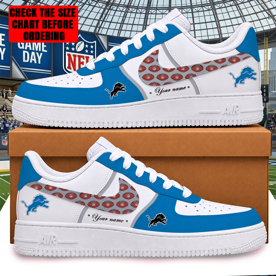 LIMITED EDITION - NEW CUSTOMIZED NFL04 DTL DETROIT LIONS AF1 SHOES
