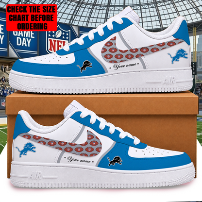 LIMITED EDITION - NEW CUSTOMIZED NFL04 DTL DETROIT LIONS AF1 SHOES