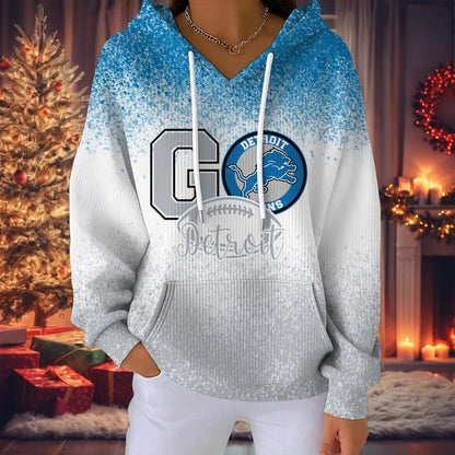 LIMITED EDITION - NEW CUSTOMIZED NFL04 DTL DETROIT LIONS RIBBED HOODIE & SWEATSHIRT