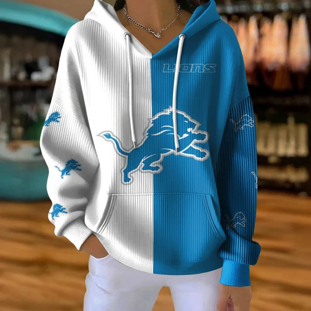 [SPECIAL OFFER] NEW CUSTOMIZED NFL04 DTL DETROIT LIONS RIBBED HOODIE & SWEATSHIRT