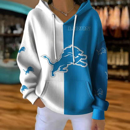 [SPECIAL OFFER] NEW CUSTOMIZED NFL04 DTL DETROIT LIONS RIBBED HOODIE & SWEATSHIRT