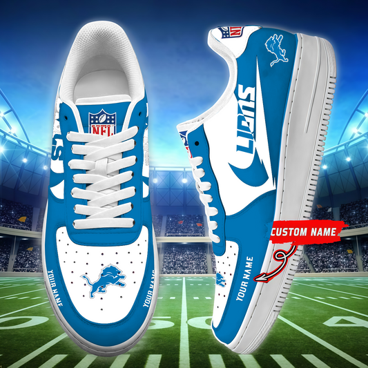 [SPECIAL OFFER] NEW CUSTOMIZED NFL04 DTL DETROIT LIONS AF1 SNEAKERS