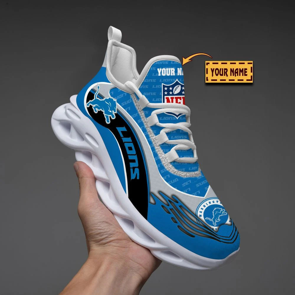 LIMITED EDITION - NEW CUSTOMIZED NFL04 DTL DETROIT LIONS UNISEX MAX SOUL SHOES