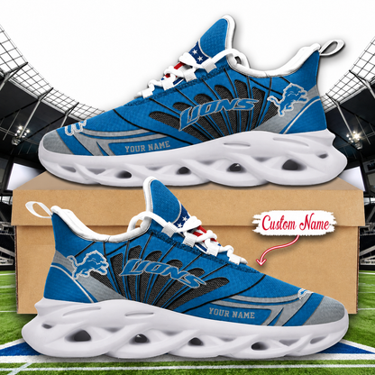 LIMITED EDITION - NEW CUSTOMIZED NFL04 DTL DETROIT LIONS UNISEX CLUNKY SNEAKERS