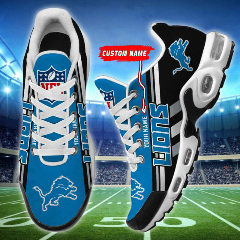 LIMITED EDITION - NEW CUSTOMIZED NFL04 DTL DETROIT LIONS AIR MAX PLUS SNEAKERS
