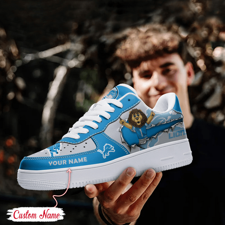 LIMITED EDITION - NEW CUSTOMIZED NFL04 DTL DETROIT LIONS AF1 SNEAKERS