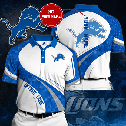 LIMITED EDITION - NEW CUSTOMIZED NFL04 DTL DETROIT LIONS POLO SHIRT