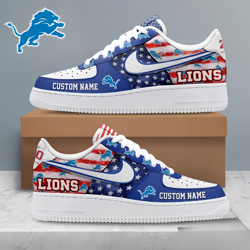 [SPECIAL OFFER] NEW CUSTOMIZED NFL04 DTL DETROIT LIONS AF1 SHOES