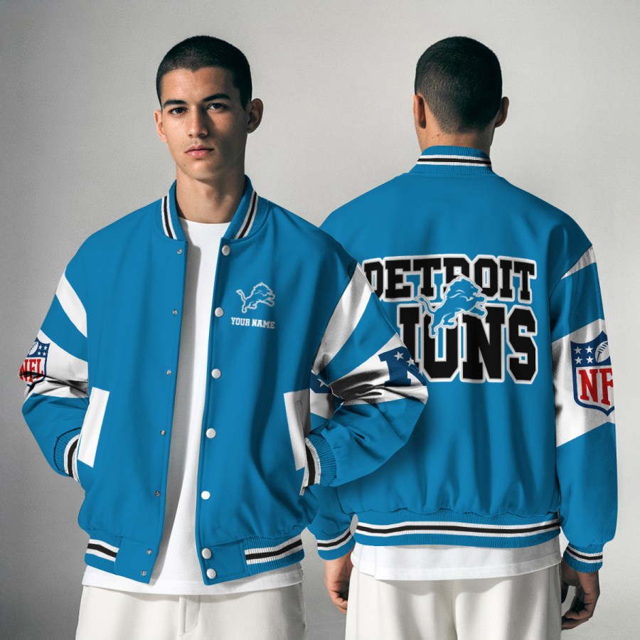 [HOT DEAL] NEW CUSTOMIZED NFL04 DTL DETROIT LIONS SATIN VARSITY & BASEBALL JACKET