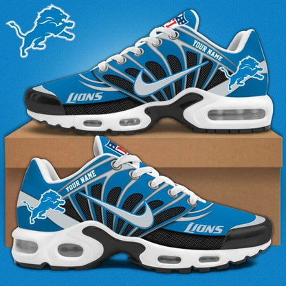 LIMITED EDITION - NEW CUSTOMIZED NFL04 DTL DETROIT LIONS AIR MAX PLUS SNEAKERS
