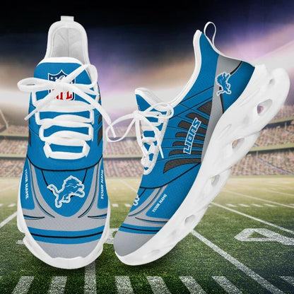 LIMITED EDITION - NEW CUSTOMIZED NFL04 DTL DETROIT LIONS UNISEX MAX SOUL SHOES