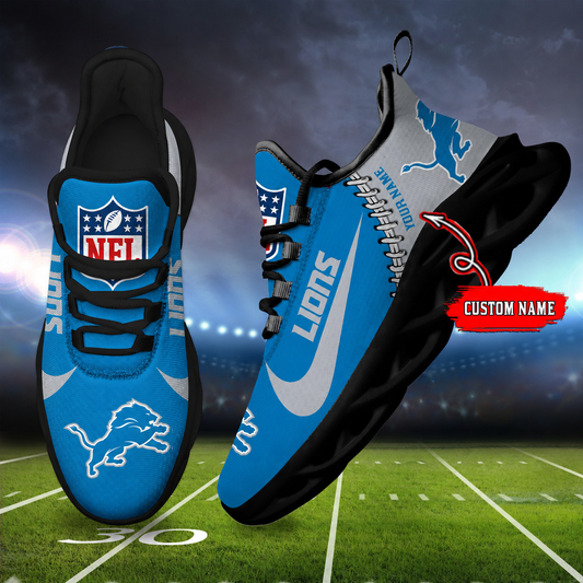 LIMITED EDITION - NEW CUSTOMIZED NFL04 DTL DETROIT LIONS UNISEX MAX SOUL SHOES
