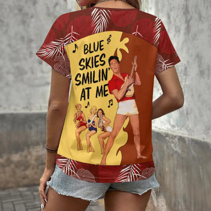 [FAN FAVORITE] NEW CUSTOMIZED ELVIS PRESLEY V-NECK FEMALE SHIRT