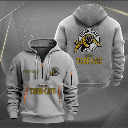[FAN EXCLUSIVE] NEW CUSTOMIZED CFL04 HAM HAMILTON TIGER-CATS MUTICOLOR QUARTER ZIP HOODIE