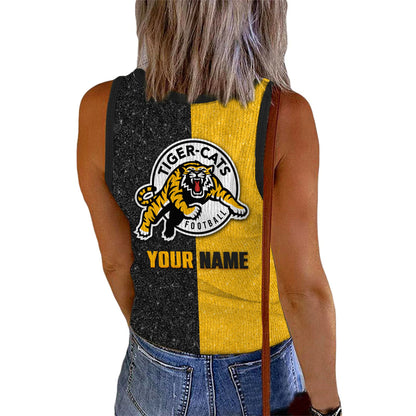 [FAN EXCLUSIVE] NEW CUSTOMIZED CFL04 HAM HAMILTON TIGER-CATS WOMEN'S V-NECK TANK TOP