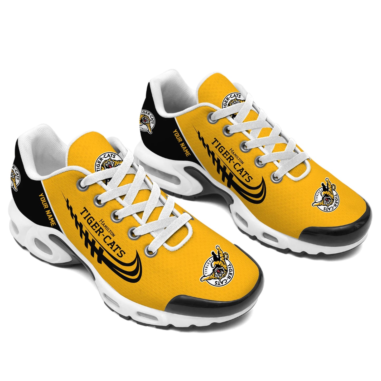 [FAN EXCLUSIVE] NEW CUSTOMIZED CFL04 HAM HAMILTON TIGER-CATS AIR MAX PLUS SNEAKERS