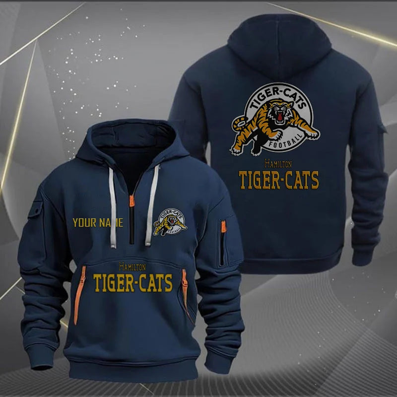 [FAN EXCLUSIVE] NEW CUSTOMIZED CFL04 HAM HAMILTON TIGER-CATS MUTICOLOR QUARTER ZIP HOODIE
