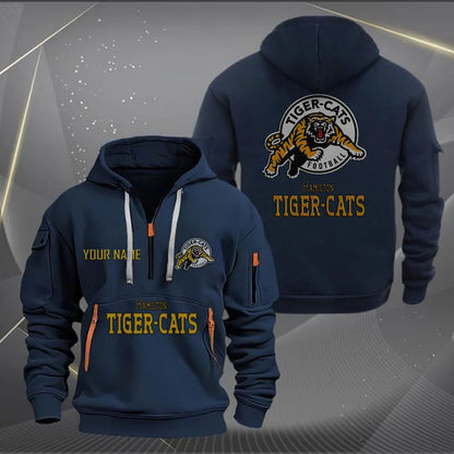 [FAN EXCLUSIVE] NEW CUSTOMIZED CFL04 HAM HAMILTON TIGER-CATS MUTICOLOR QUARTER ZIP HOODIE