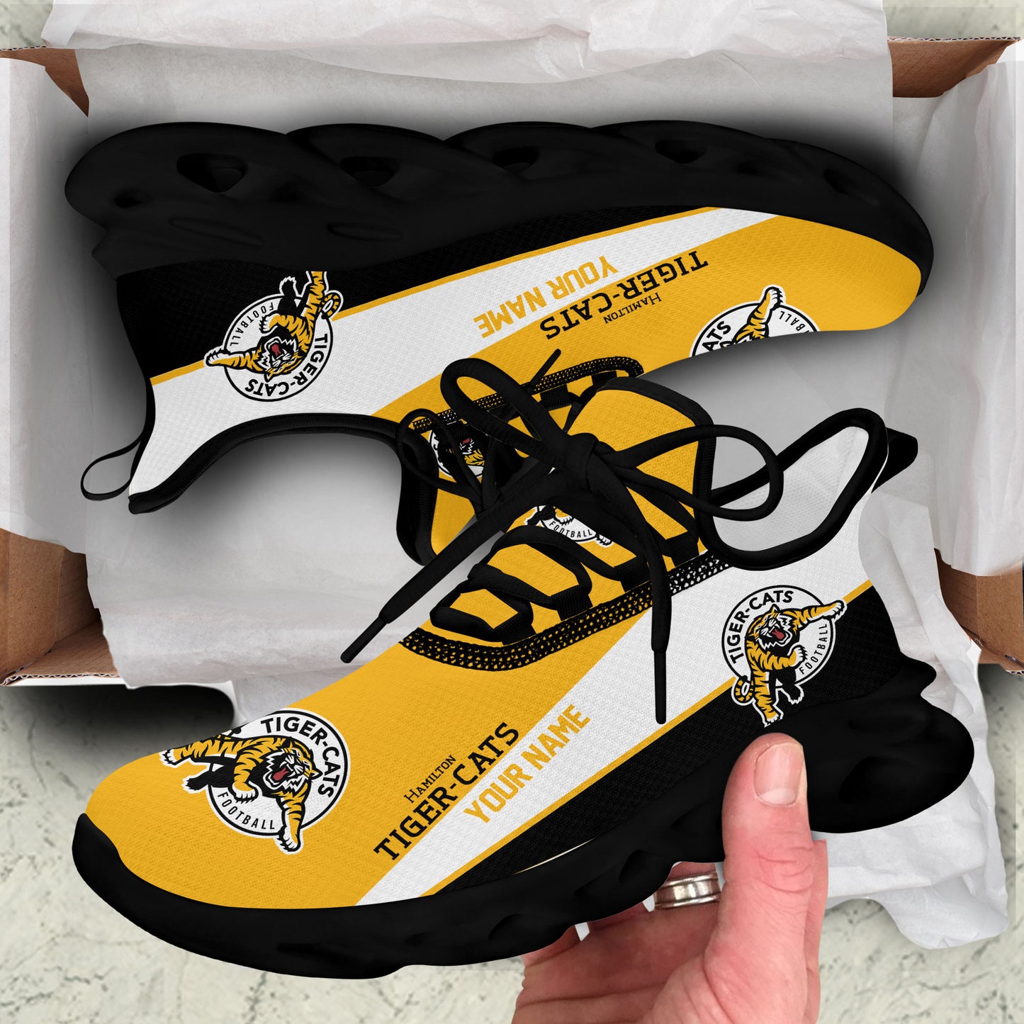 [FAN EXCLUSIVE] NEW CUSTOMIZED CFL04 HAM HAMILTON TIGER-CATS MAX SOUL SHOES