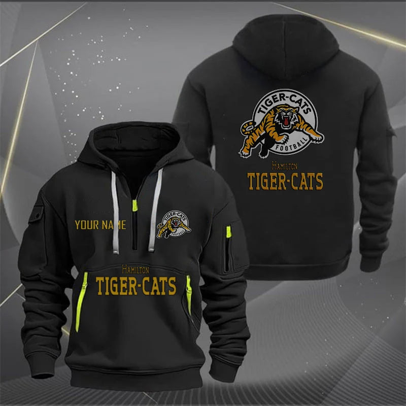 [FAN EXCLUSIVE] NEW CUSTOMIZED CFL04 HAM HAMILTON TIGER-CATS MUTICOLOR QUARTER ZIP HOODIE