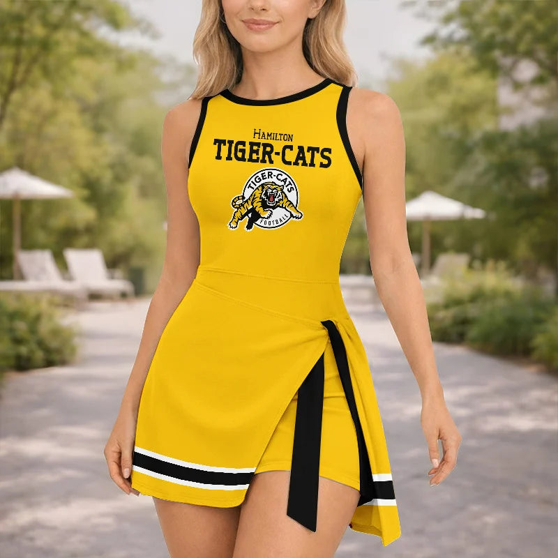 [FAN EXCLUSIVE] NEW CUSTOMIZED CFL04 HAM HAMILTON TIGER-CATS WOMEN'S SUMMER SKORT DRESS