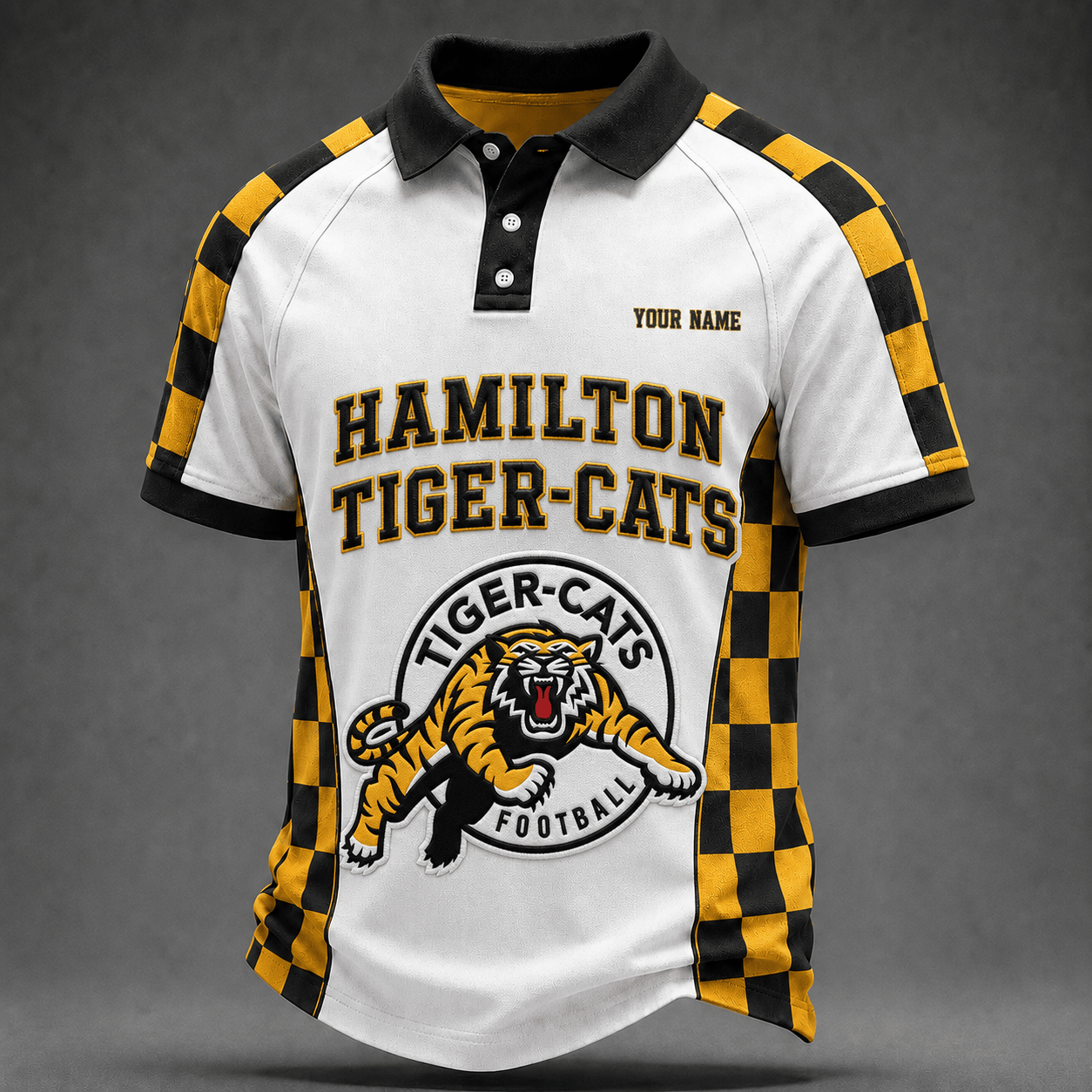[FAN EXCLUSIVE] NEW CUSTOMIZED CFL04 HAM HAMILTON TIGER-CATS POLO SHIRT