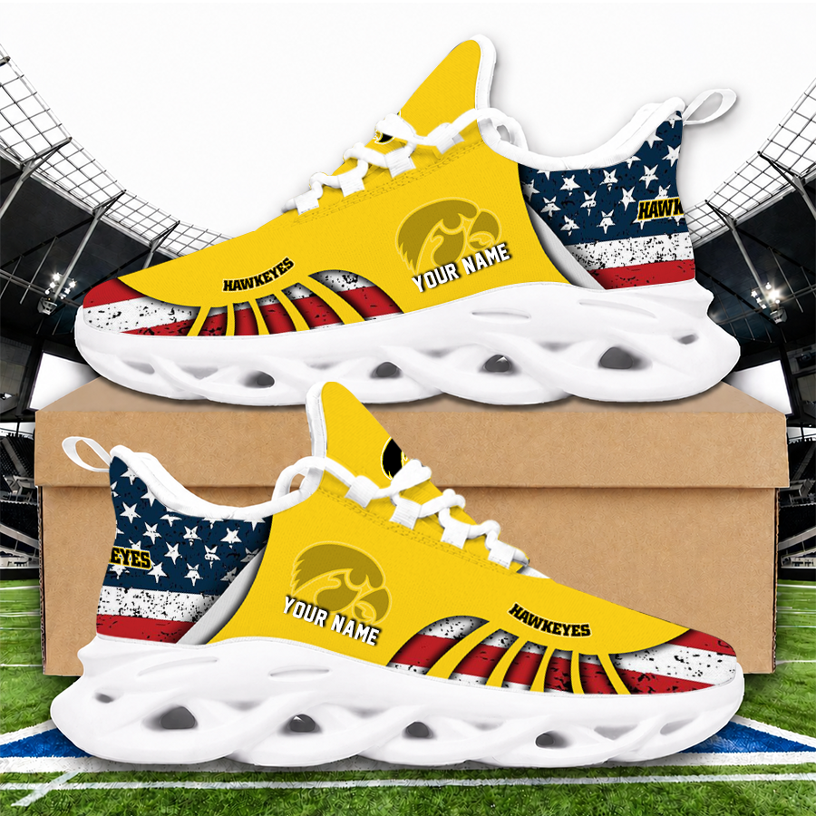 [FAN FAVORITE] NEW CUSTOMIZED NCAA CFH04 IWH IOWA HAWKEYES UNISEX CLUNKY SNEAKERS