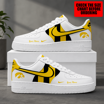 [FAN FAVORITE] NEW CUSTOMIZED NCAA CFH04 IWH IOWA HAWKEYES AF1 SHOES