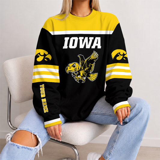 [FAN FAVORITE] NEW CUSTOMIZED NCAA CFH04 IWH IOWA HAWKEYES UNISEX SWEATSHIRT