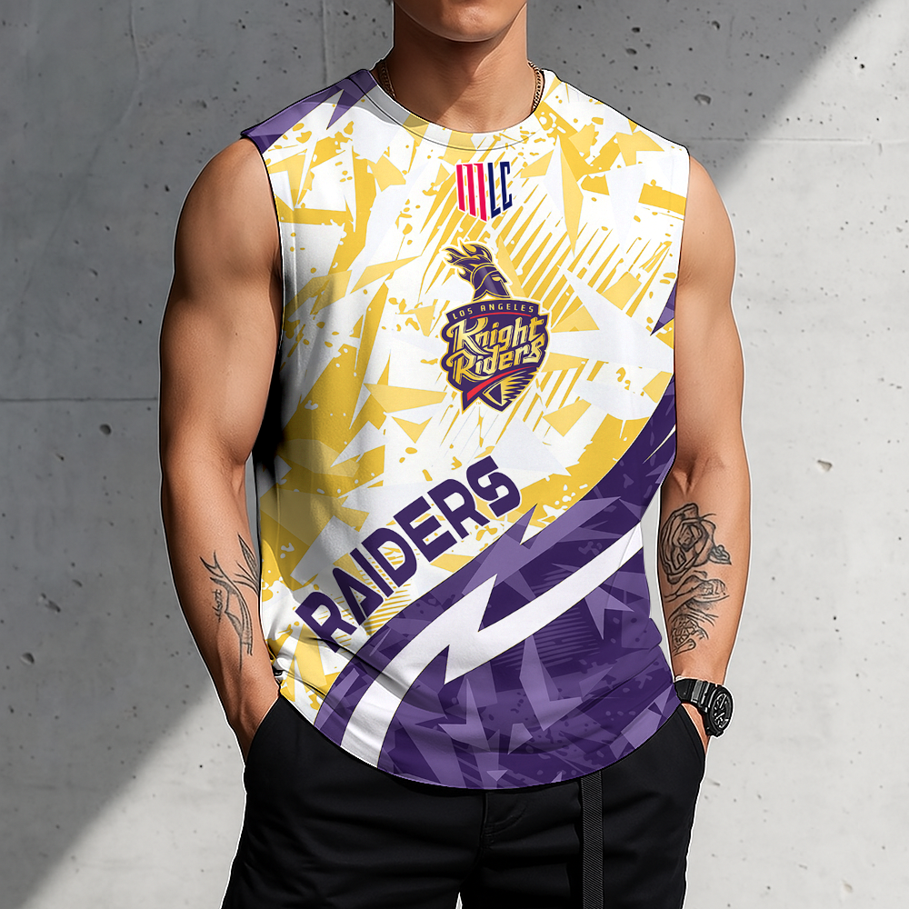 POPULAR NOW - NEW CUSTOMIZED MLC04 LAK LOS ANGELES KNIGHT RIDERS TANK TOP & GYM SHIRT